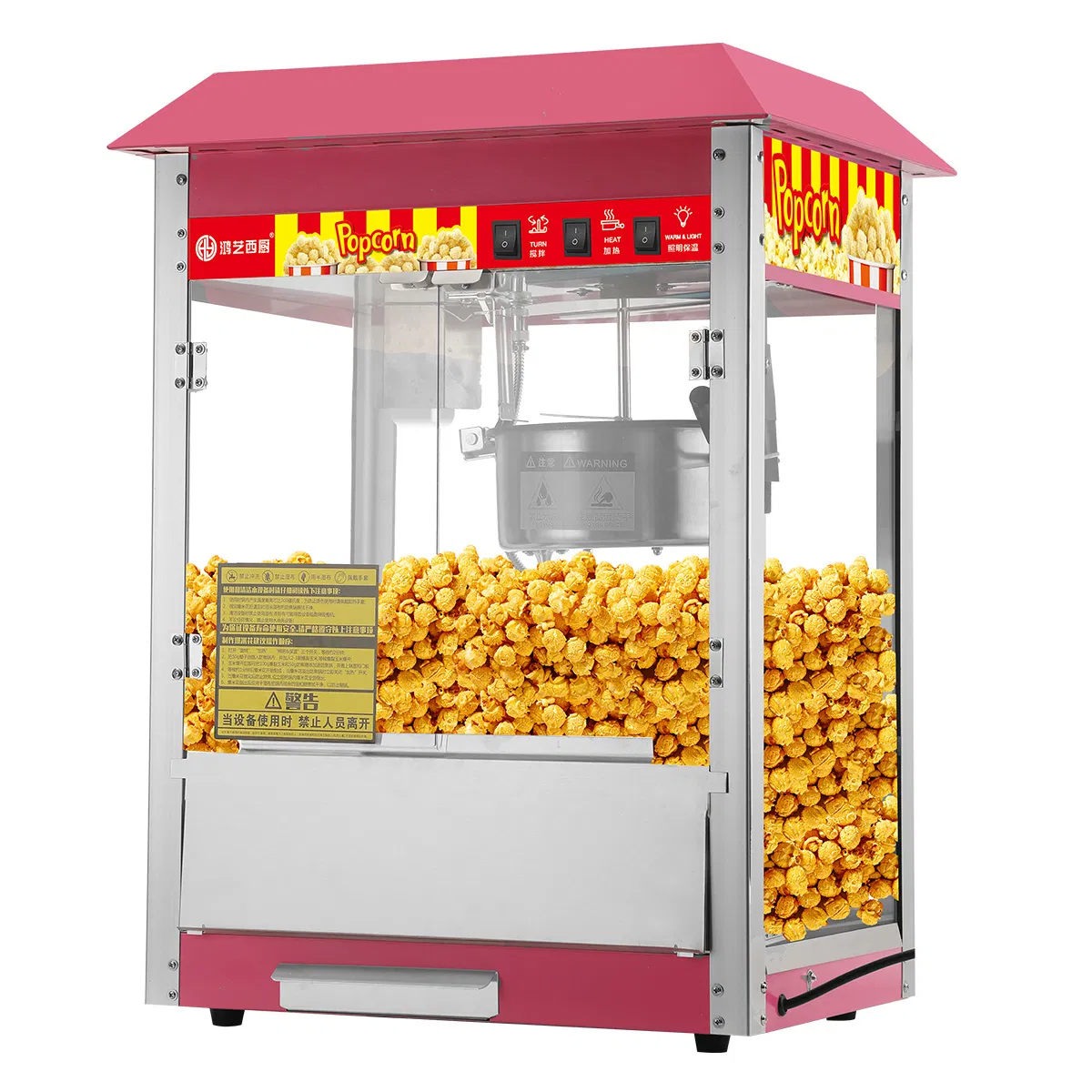 Commercial Small Electric Flat Top Semi-Automatic Popcorn Machine