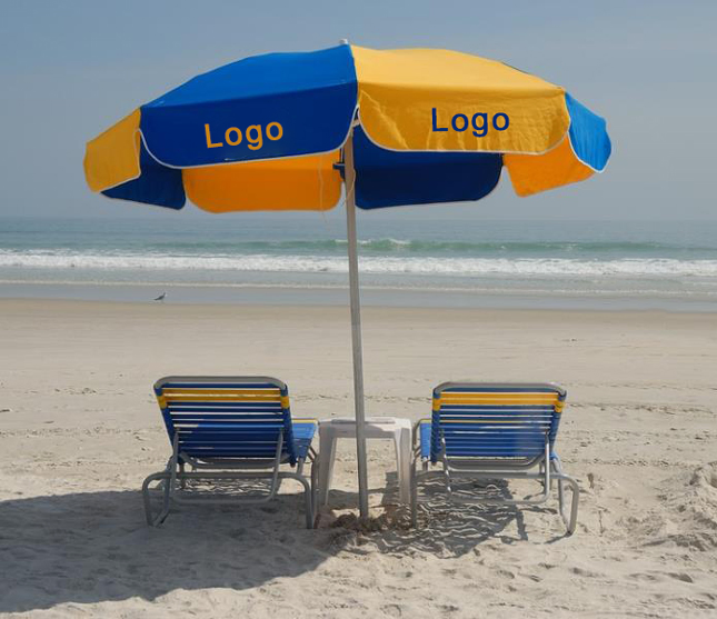 Outdoor Events Advertising Promotional Parasol Custom Logo Print Waterproof Beach Umbrella