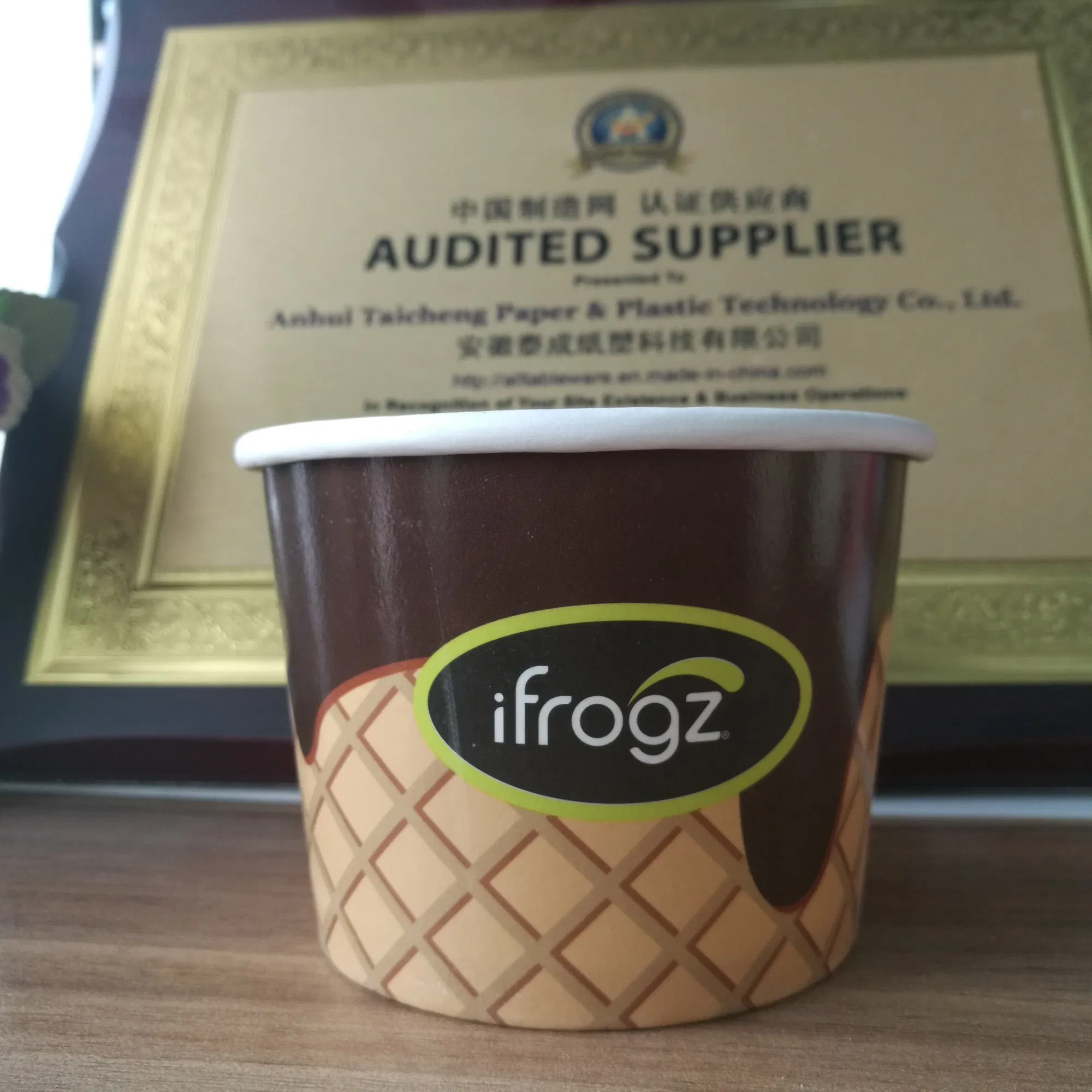 Cheap and Good Quality Disposable Paper Snack Cups Ice Cream Cups with Logo Print