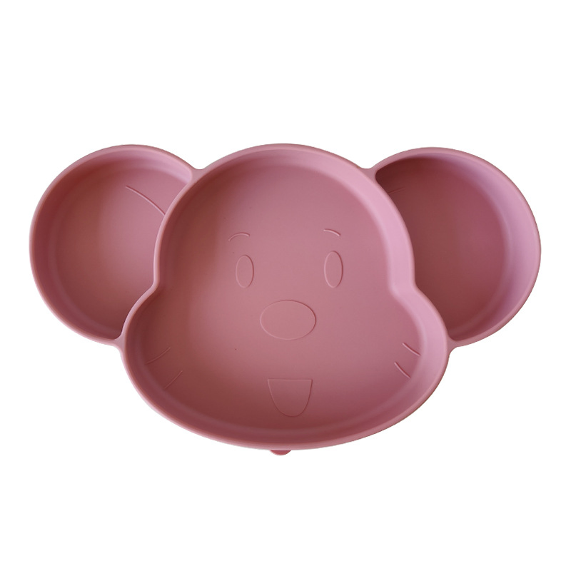 100% Food Grade Silicone Baby Plates Non-Slip Divided Dinner Plate