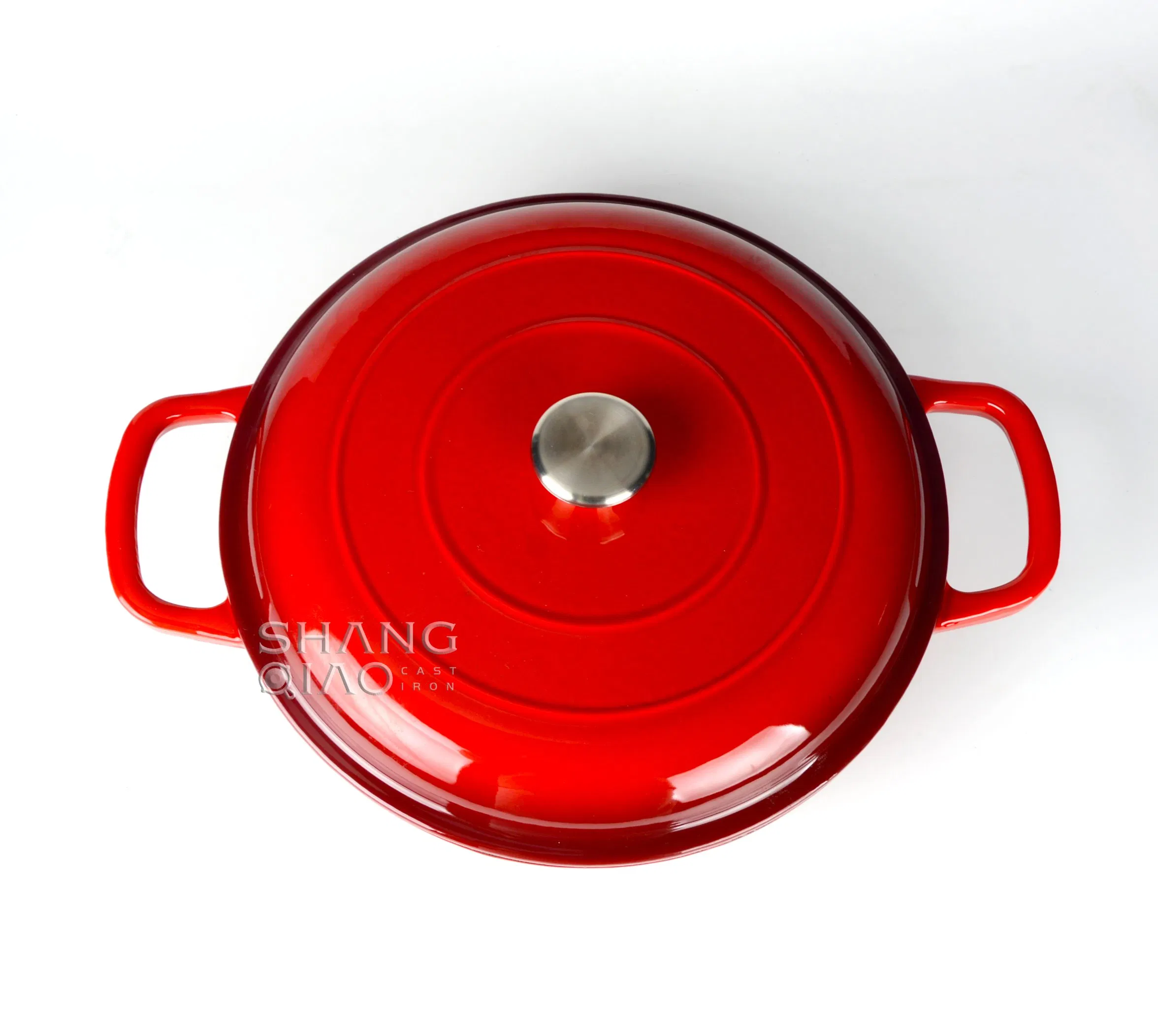 Чугунная эмалированная кастрюля для тушения и запекания