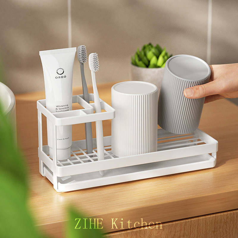 Japanese Toothbrush Holder Countertop Style Multi-Functional Bathroom Electric Toothbrush Holder