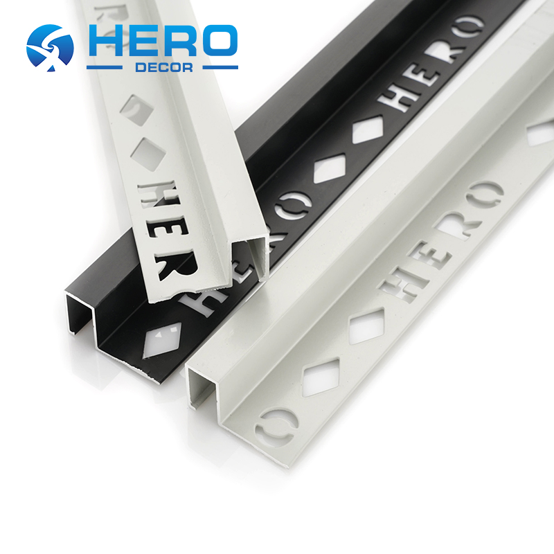 Wholesale Aluminum Decorate Strip Adhesive Install Hero Metal Making Machine Extrusion Multi-Layer Cone Diamond Marble Opening Wall Edge Square Shape Tile Trim