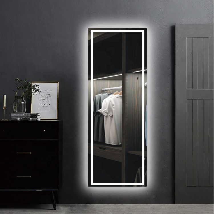 Miclion Factory LED Lighted Bathroom Floor Full Length Dressing Body Mirror Wall Mounted