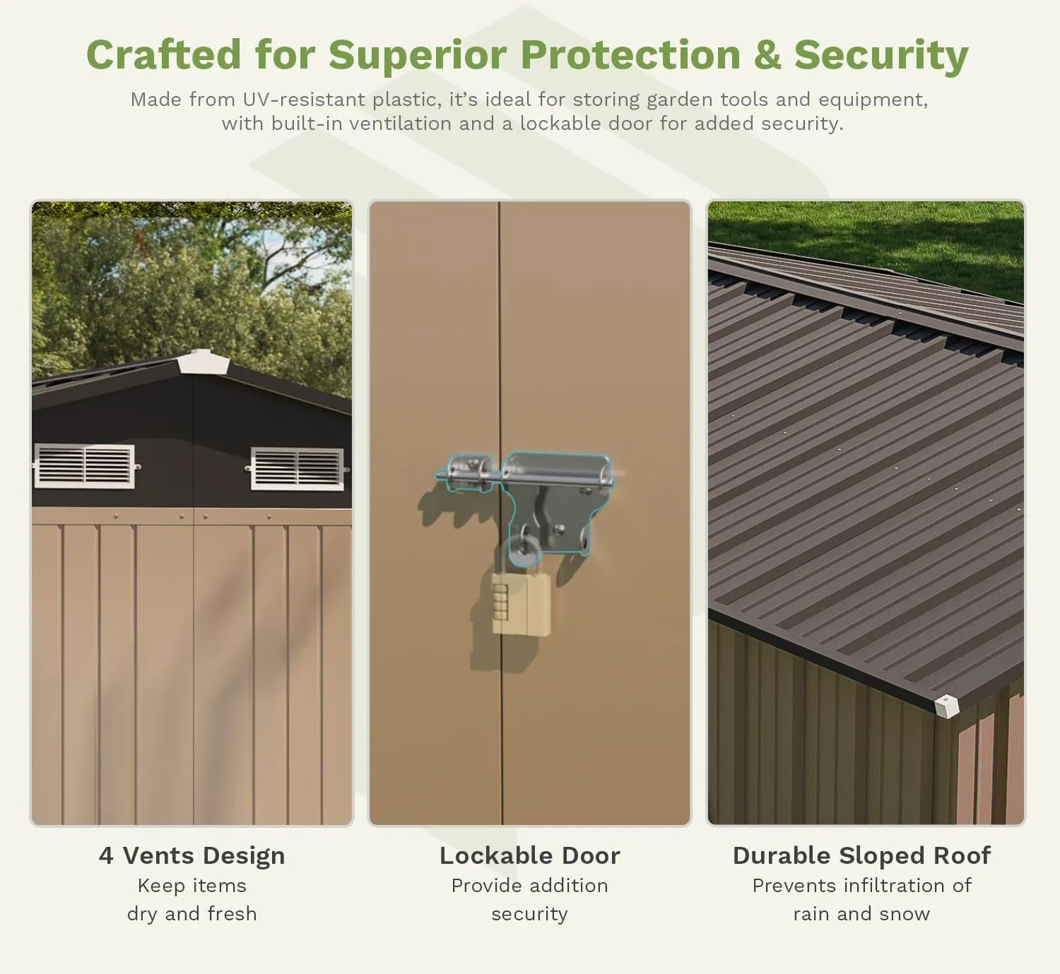 10 X 12 FT Metal Storage Shed for Outdoor with Floor Frame