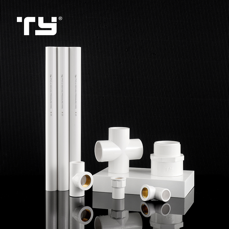 PVC-U Pn10 Pressure Pipe Fittings Plastic PVC Cross ISO1452 Lesson Tianyan OEM