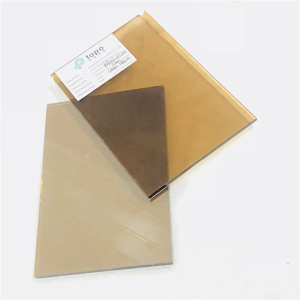 5mm-12mm Newest manufacture Golden Bronze Stained Reflective Float Glass (R-GB)