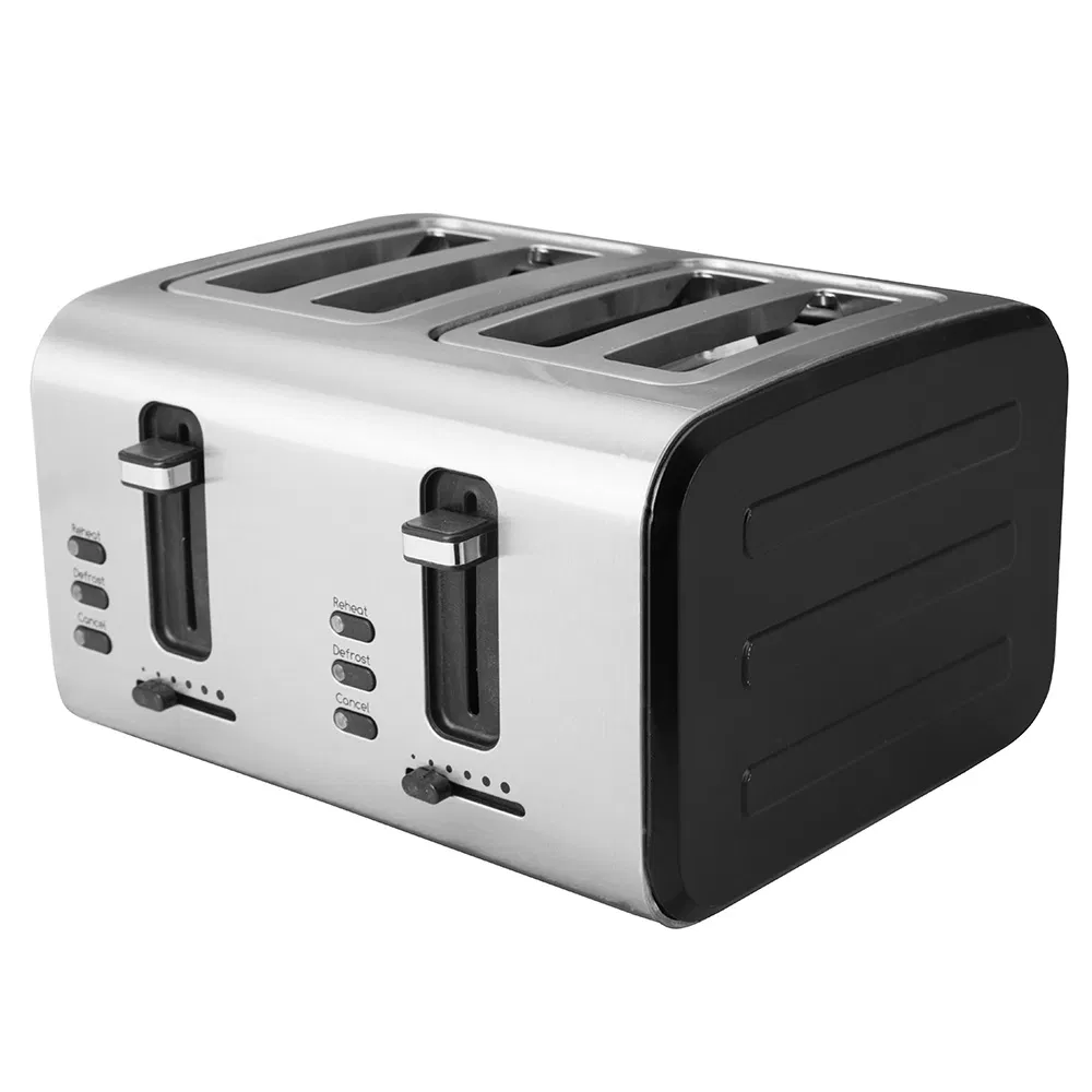 Retro 4 Slice Toaster Home Multifunctional Breakfast Machine Heating Toaster Wide Slot 6 Settings