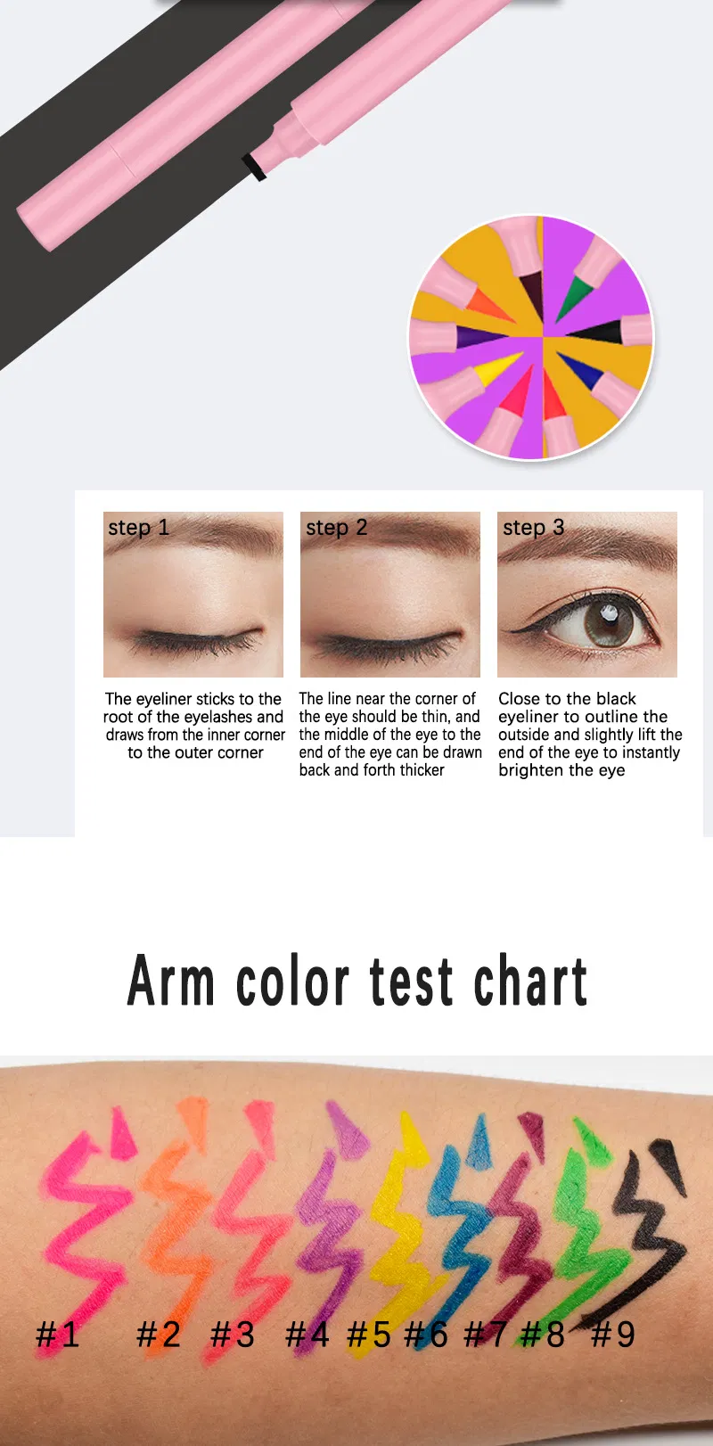 Wholesale Private Label Sweatproof Non-Smudge Eyeliner Stamp