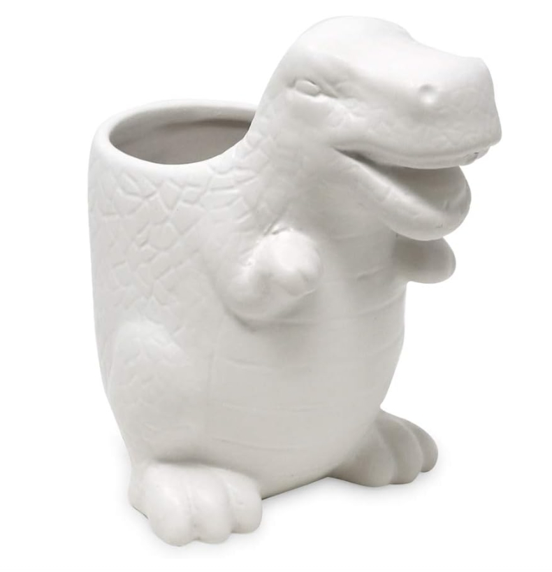 Dinosaur Style Single Ceramic Cup Understated Look Main Bathroom Accessories