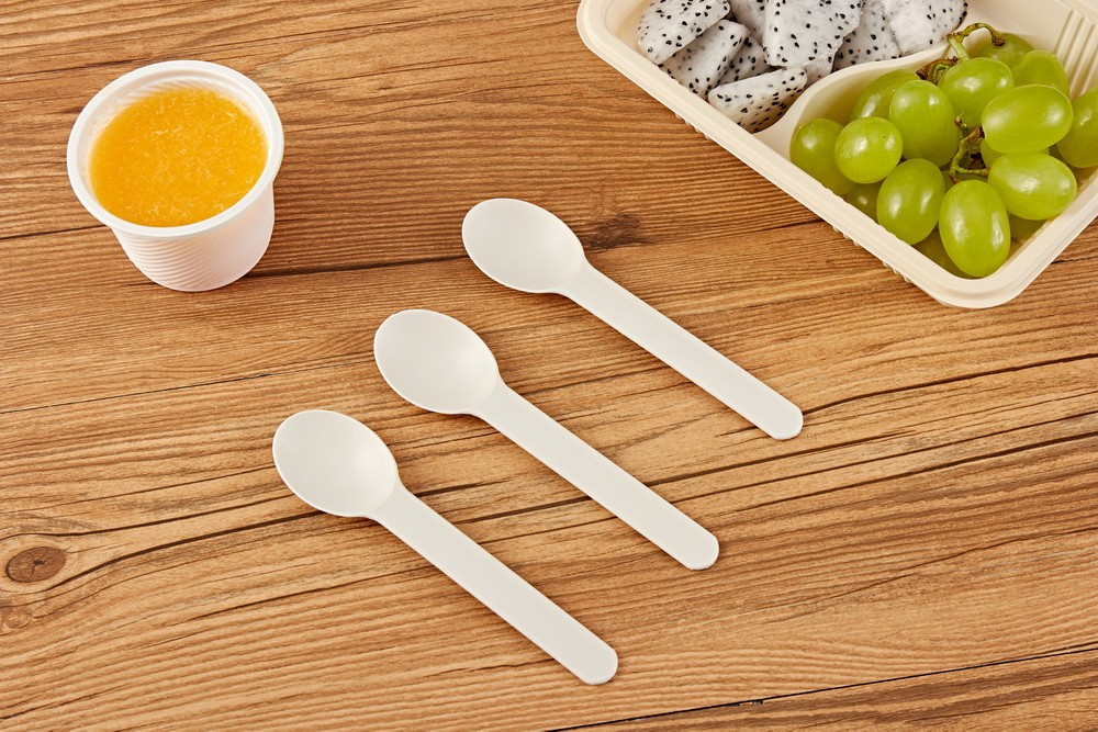 Best Selling Biodegradable Disposable Corn Starch Ice Cream Spoons Colored