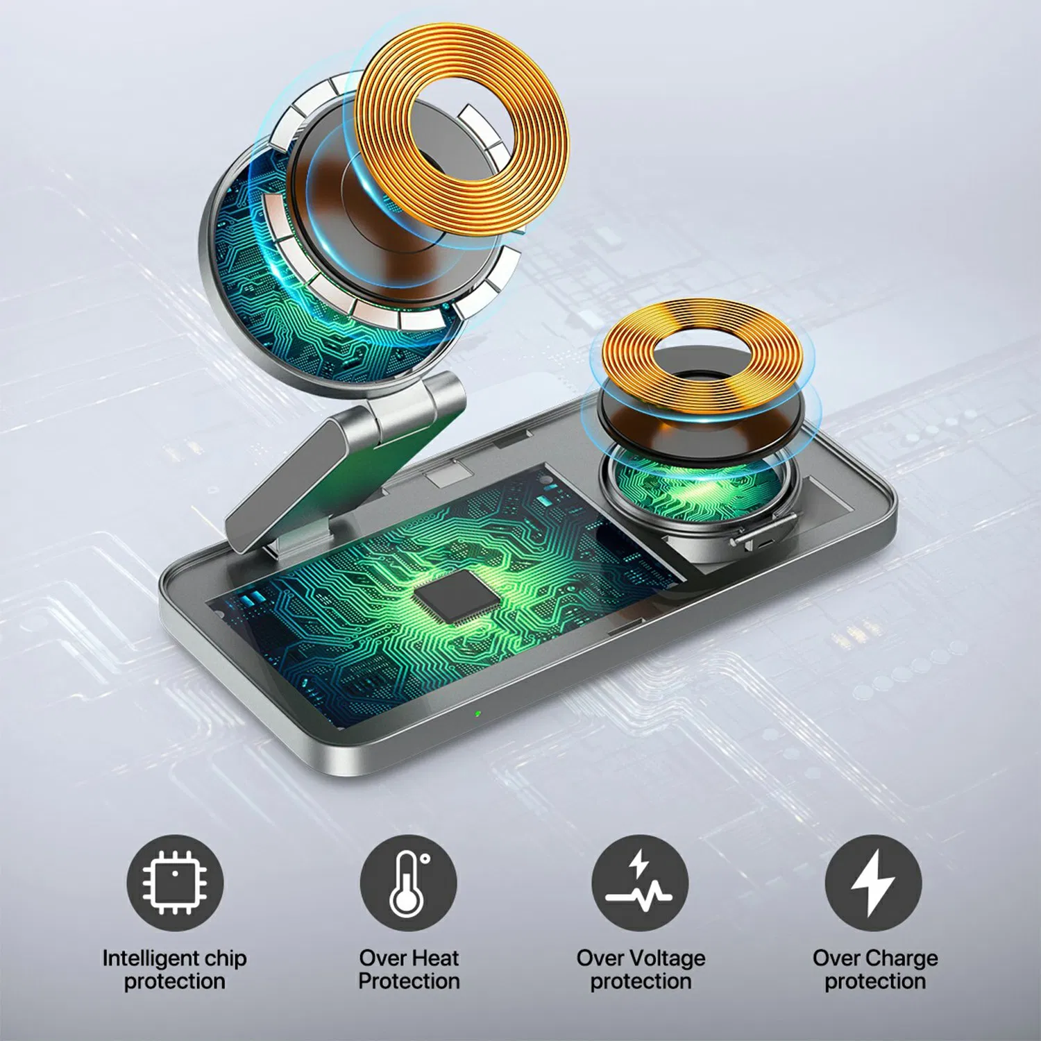 Беспроводная зарядная станция T8 3 в 1 для iPhone, Apple Watch и Airpods