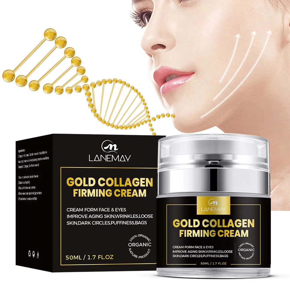Online Wholesale in Stock Private Label Skin Care Face Cream Gold Collagen Hydrating Anti Aging Face Whitening Cream for All Skin