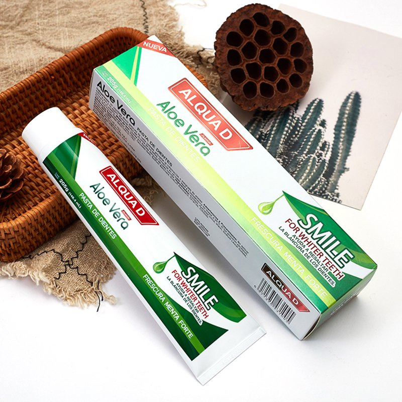 Free Sample OEM Private Label 100g /150g / 205g Teeth Whitening Fluoride Free Aloe Vera Herbal Toothpaste