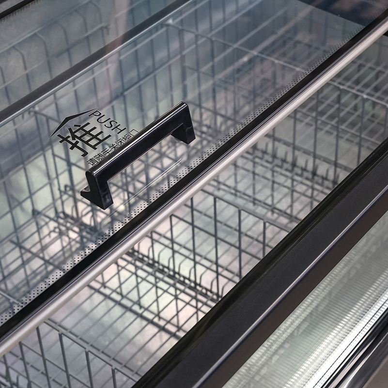 Supermarket Island Freezer Quick Frozen Cooked Food Large Window Display Cabinet Chest Deep Freezer Commercial Refrigerator