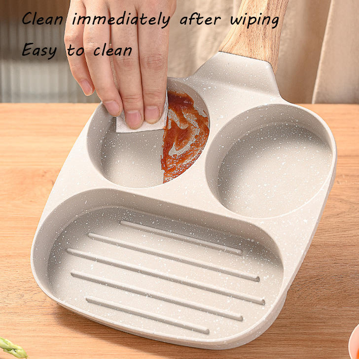 Eco Friendly Aluminum Non-Stick Square Egg Frying Pan Kitchen Essentials Hamburger Egg Frying Pan2 in 1