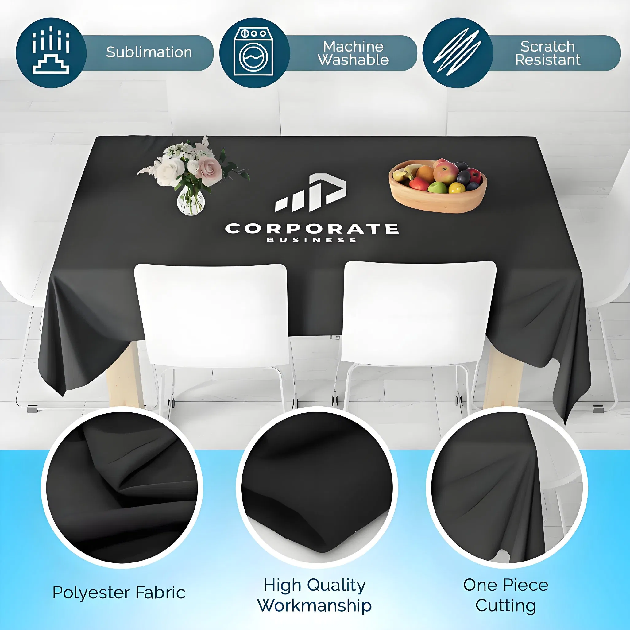 Custom Printed Table Runner Fitted Stretch Spandex Tablecloth Table Cover Table Cloths