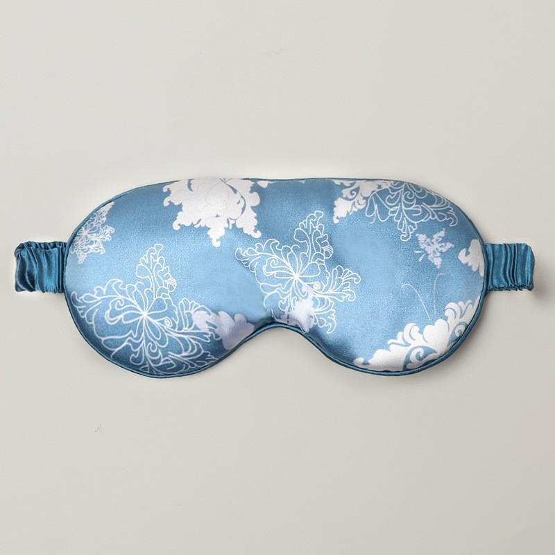 Printed Double-Sided Faux-Silk Hot/Cold Gel Eye Mask – Ultra-Soft, Light-Blocking & Soothing