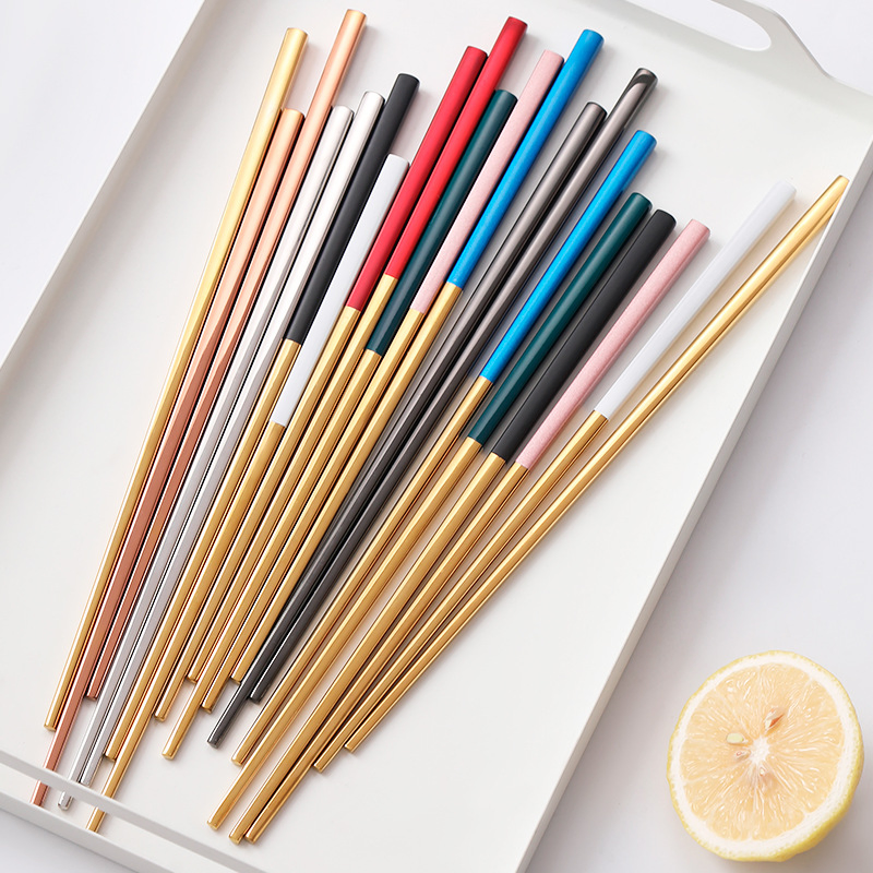 Stainless Steel 304 Tableware Thickened Chopsticks Custom Color