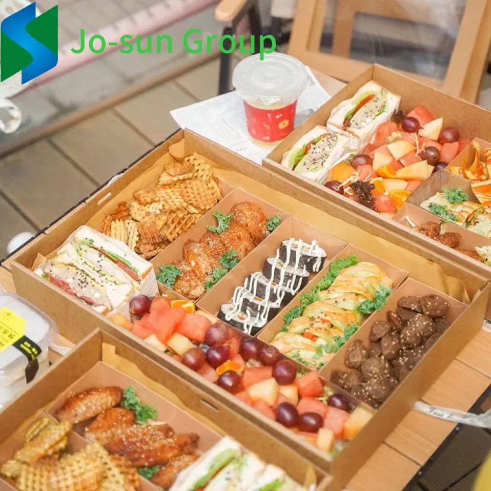 Desserts Cookies Boxes Large Picnic Takeout Sandwich Food Packing Sushi Kraft Paper Box with Clear Window