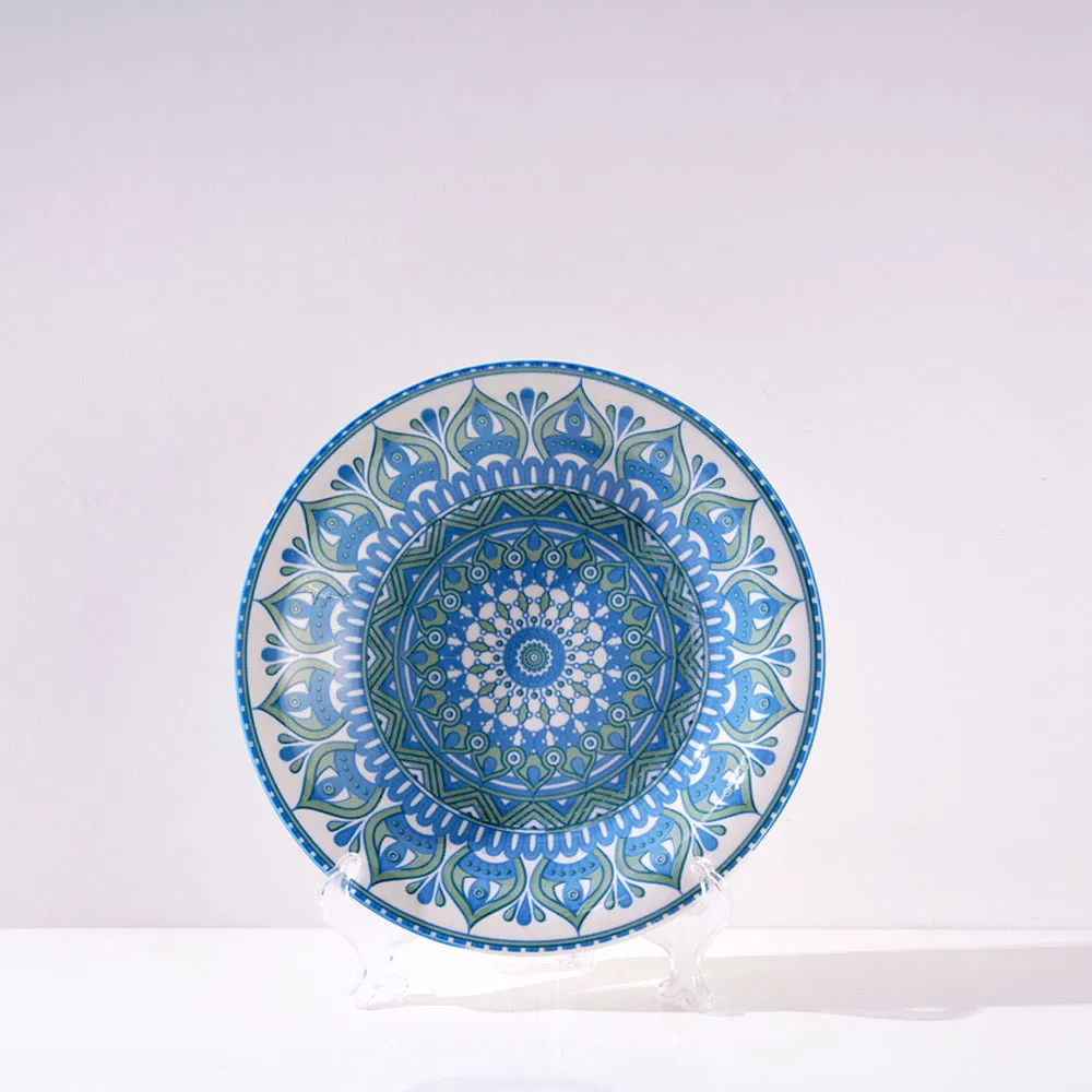 9.25"Soup Plate Under Glaze Pad Prting Ceramics Tableware Porcelainware