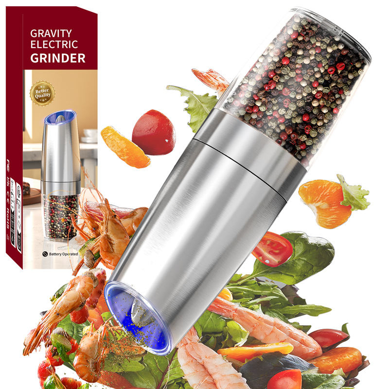 Electric Gravity Salt and Pepper Grinder Convenient Pepper Mills