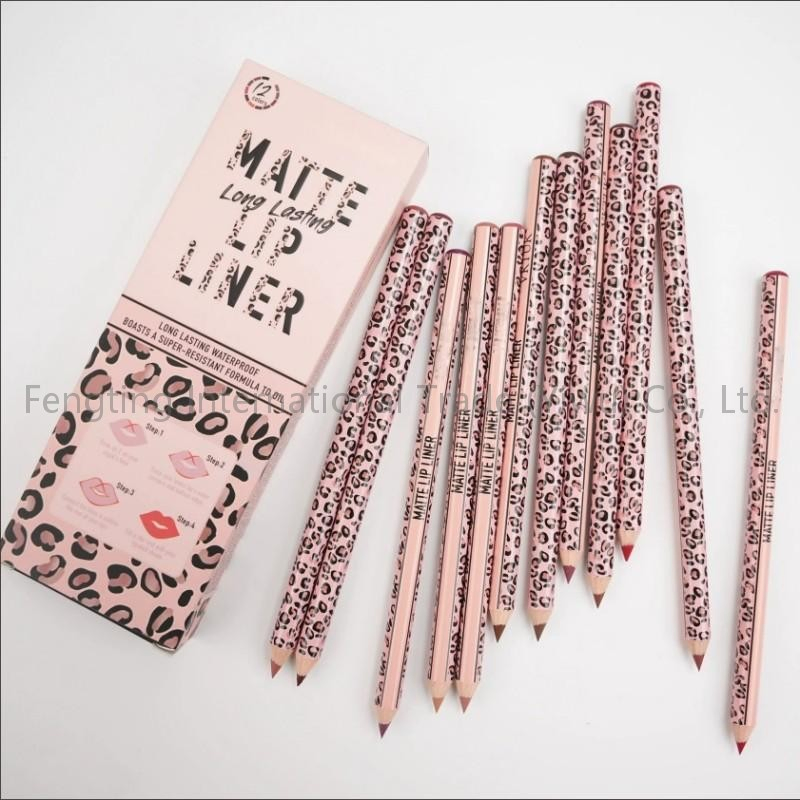 Cross-Border Exclusive 12-Color Matte Lip Liner Set Custom Logo Long-Lasting Non-Fading Lip Pencil Makeup Nude Lip Makeup