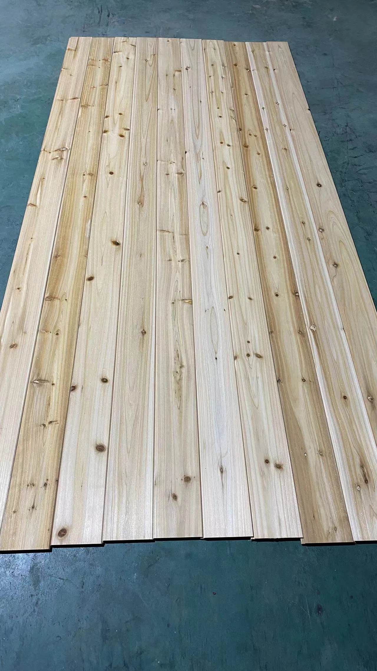 10X100X2400/3600mm Solid Wood Hinoki Wall Panel Japanese Hinoki Wood Board