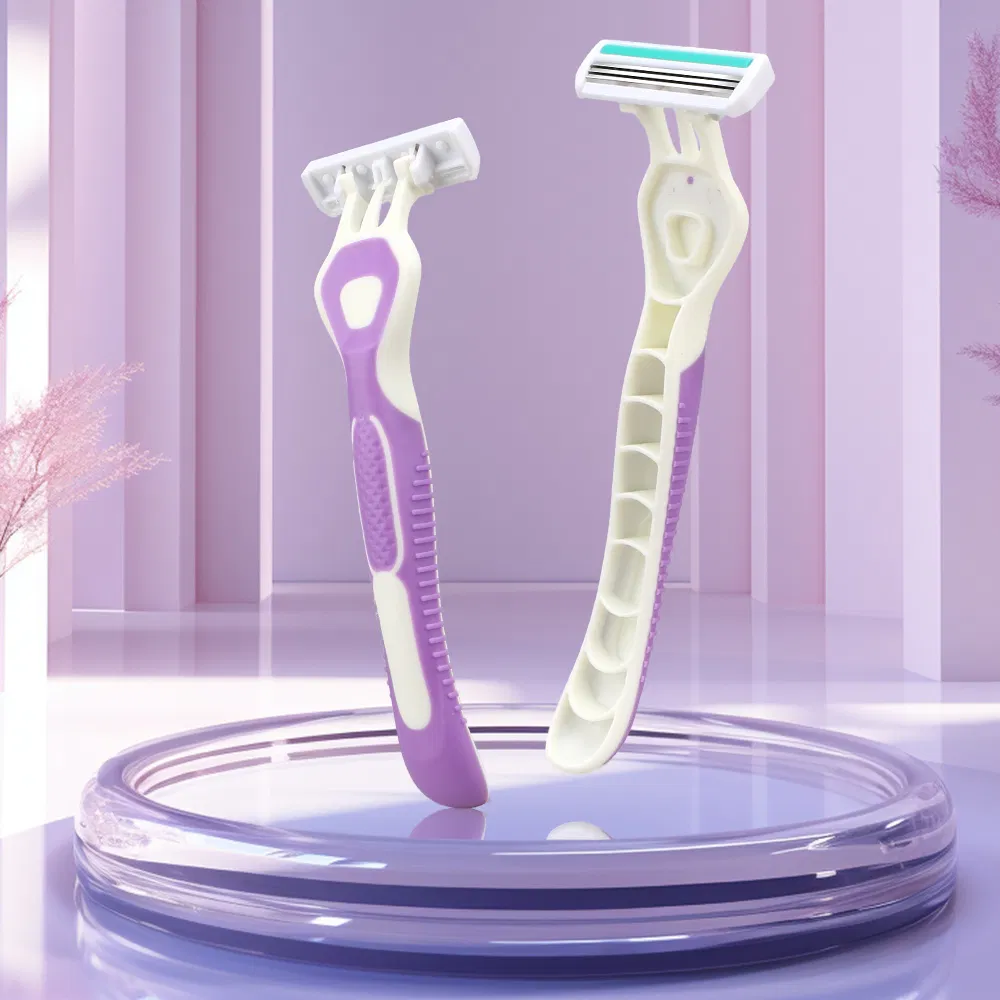 D337L Disposable Triple Blade Razor with Pivoting Head Shaving Tool for Men