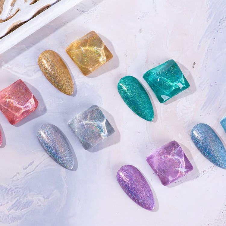 RS Nail Rainbow Gel Polish 15ml Magnet Holographic Nail Gel Nail Art UV Gel Polish