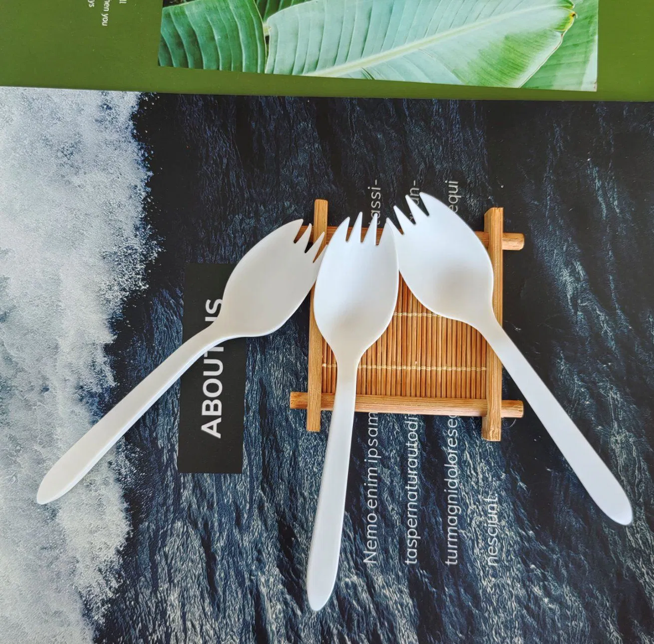 Biodegradable & Eco-Friendly 100% Eco Compostable Cutlery Fork Spoon Spork for Parties