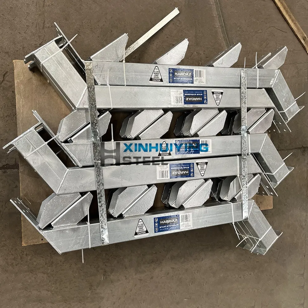 4 Tread Steel Stringers Galvanised Steel Structure Staircase Stringers Design