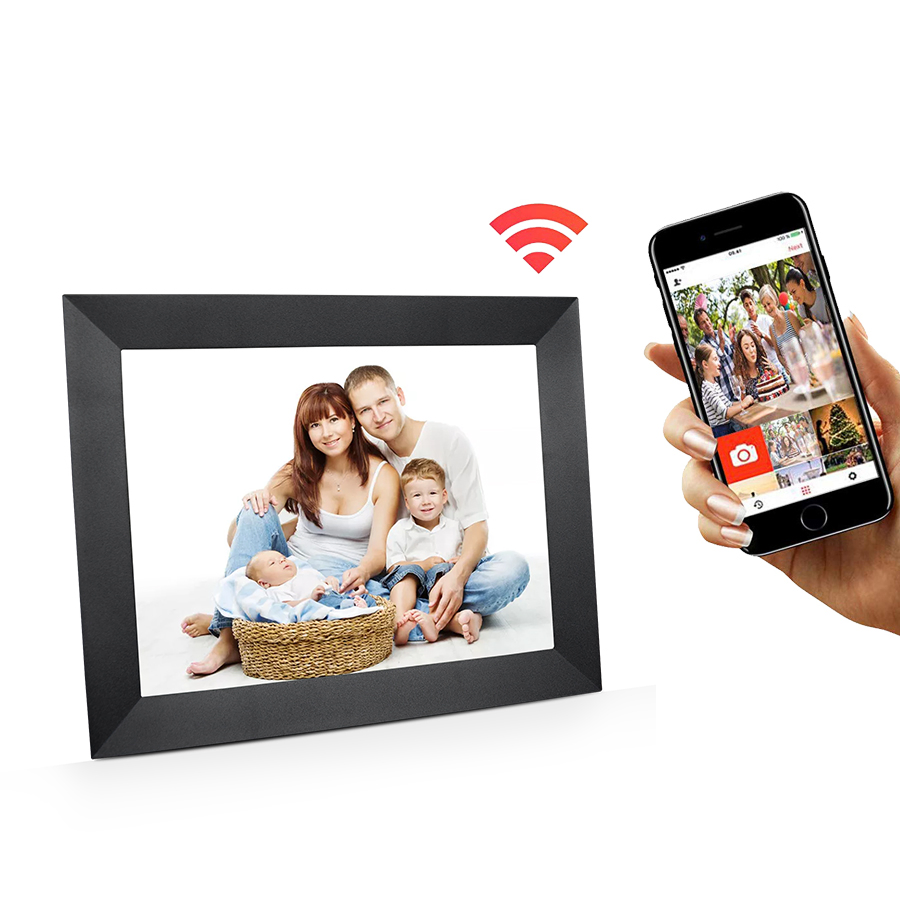 7inch High Resolution Metal Digital Photo Frame with Rechargeable Battery