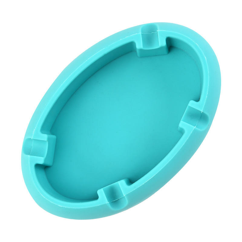 Manufacturer Household Living Room Creative Four-Color Oval Silicone Ashtray