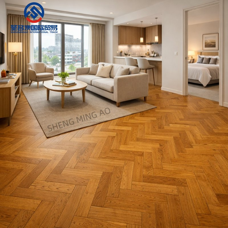 European Style Herringbone Parquet Flooring Natural Oak Engineered Wood Flooring