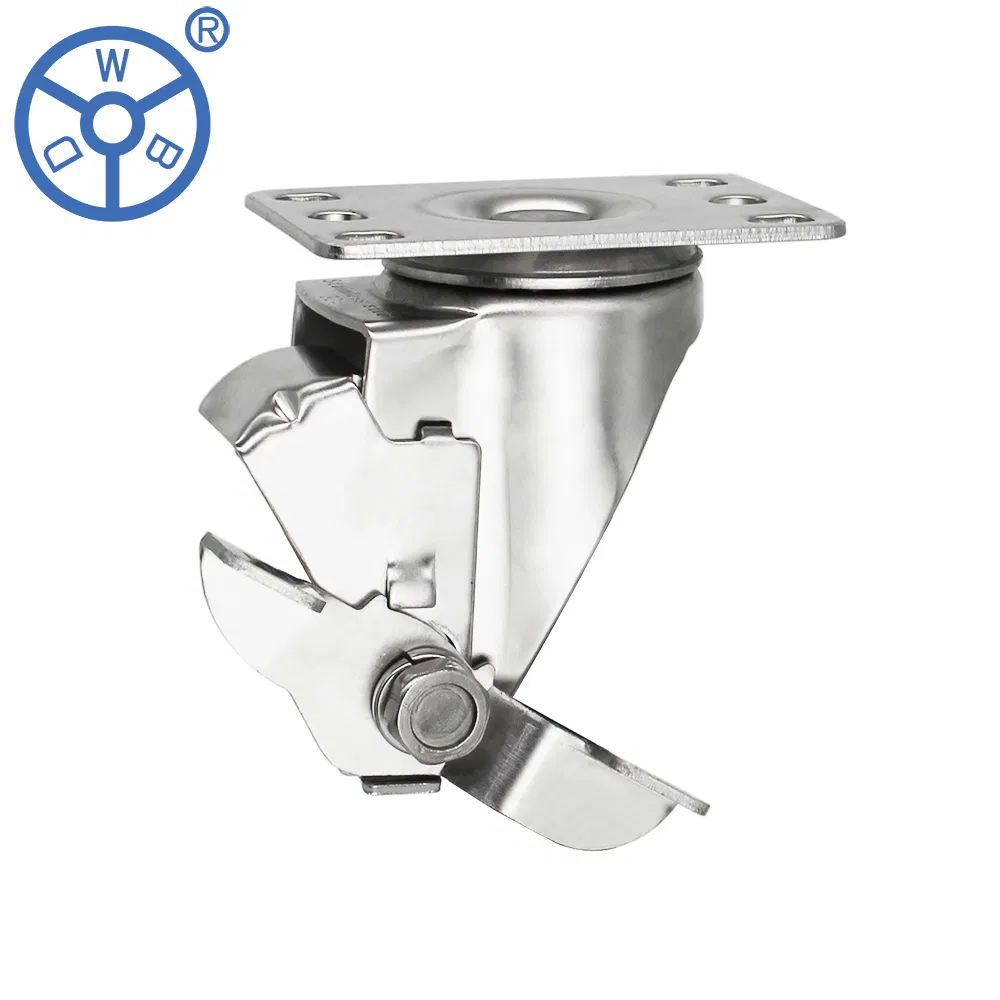Wbd 5 Inch 125mm Stainless Steel Fixed Rigid Medium Duty Industrial Caster Wheel Bracket Fork Housings
