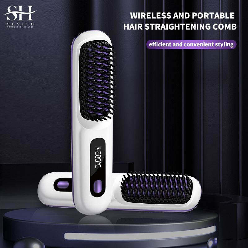 Portable Hair Straightener Brush Styling Mobile Mini Wireless Hair Straightener Comb