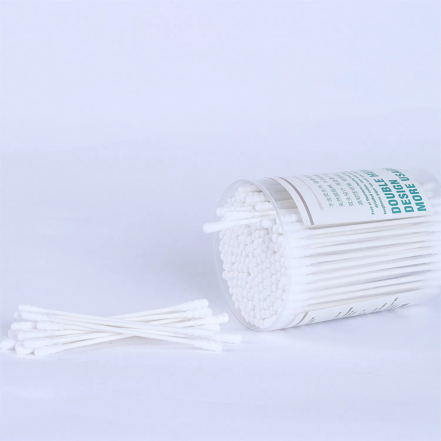 Wholesale Eco-Friendly Cotton Swabs Double Spiral Head Swabs Thin Peper Cotton Buds