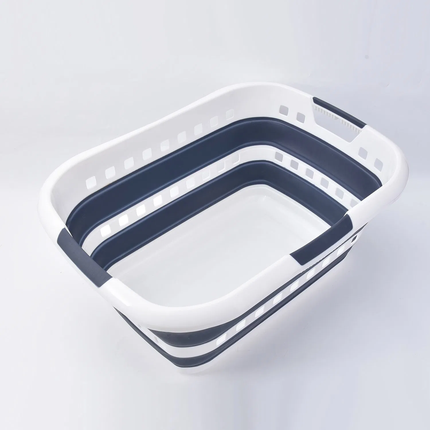 40L Gray Hot Selling Large Capacity Collapsible Plastic Storge Basket, Washing Tub