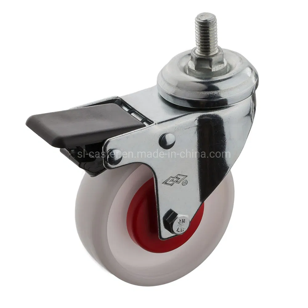 50mm Swivel Bolt Hole White Plastic Caster Wheel