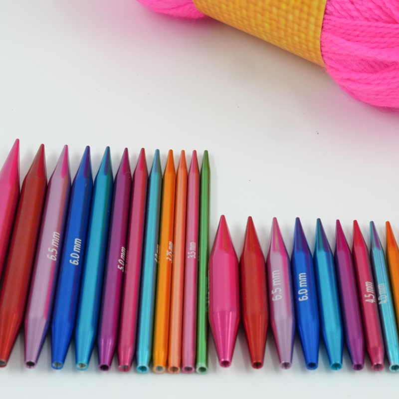Color Aluminum Interchargable Circular Needles Sets (12PCS)