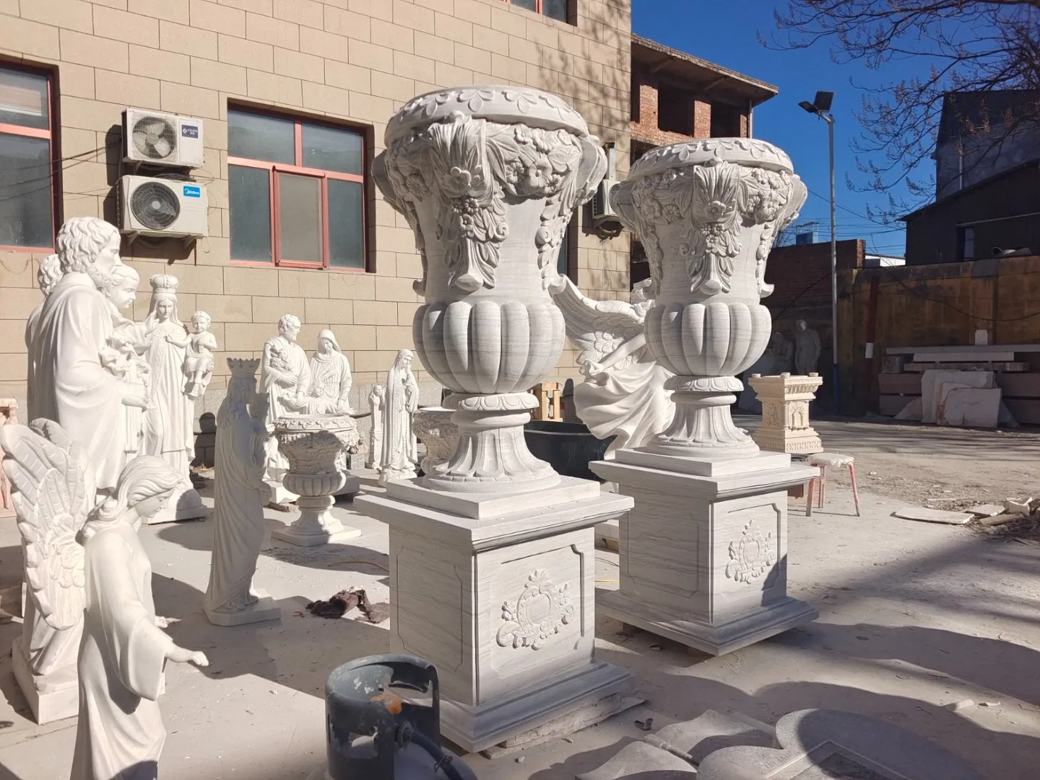 Natural Garden Stone Planter&White Marble &Granite Stone Flower Pot