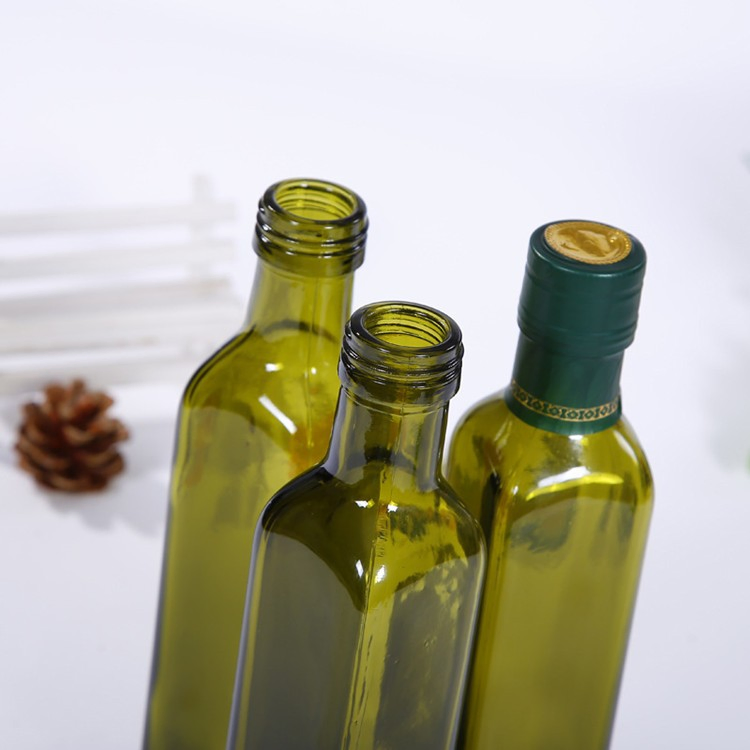 100ml 250ml 500ml 750ml 1000ml Square Green Clear Oil Dispenser Bottle Glass Olive Oil and Vinegar Dispenser