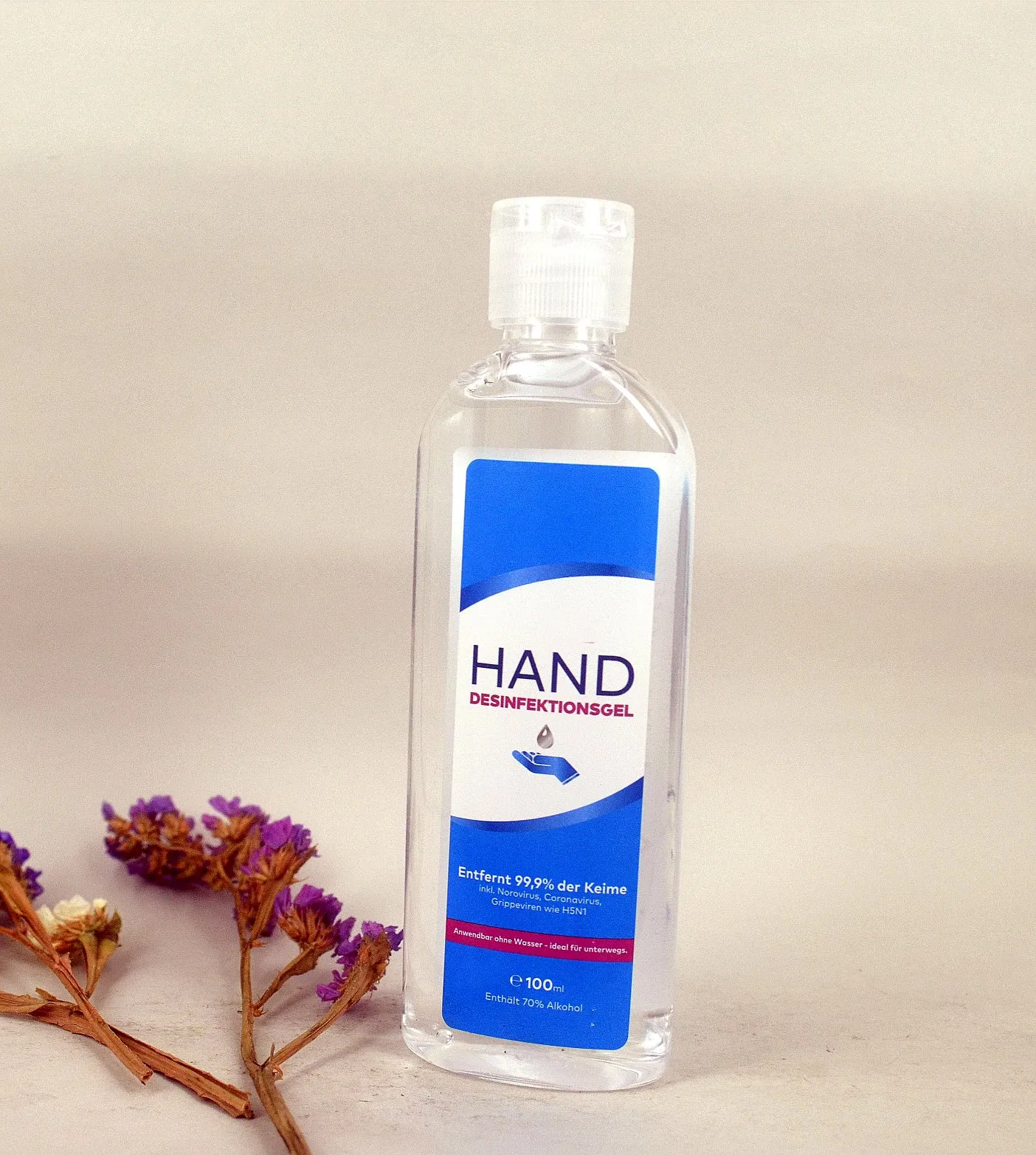 100ml Private Label Wash Free Disinfectant Alcohol Hand Sanitizer Gel Ce Certification
