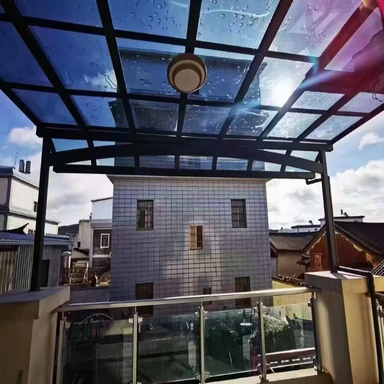 14. Factory Price Aluminum Outdoor Patio Awning Parking Canopy Price Carport Residential Quiet for Glass Door Awning