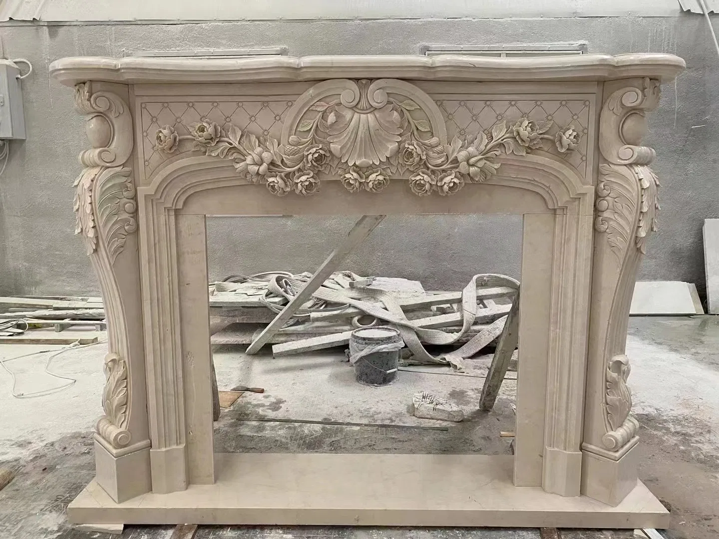 Home Decor Overmantel Granite Stone Limestone European Style Fireplace Mantel Wholesale White Marble Fireplace Mantel