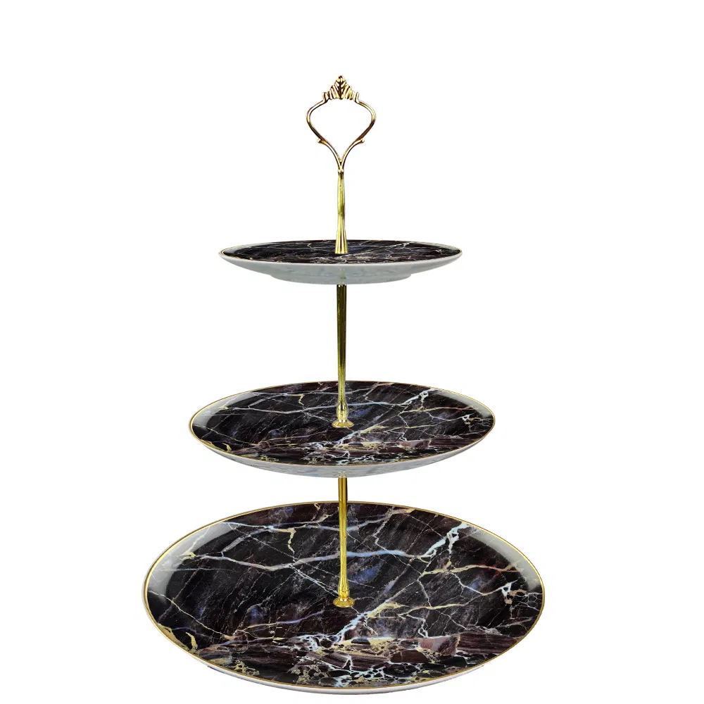 Luxury Ceramics Multi-Layer Cake Snacks Fruit Holder Dessert Plate