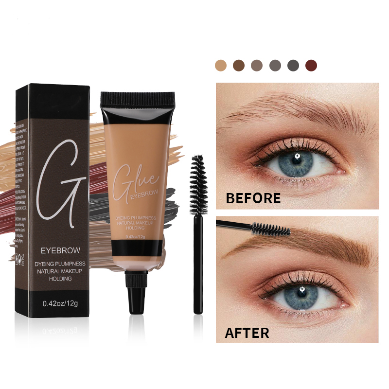 6 Colors Waterproof Sweat Proof Eyebrow Mascara with Natural Look Effect for Ladies
