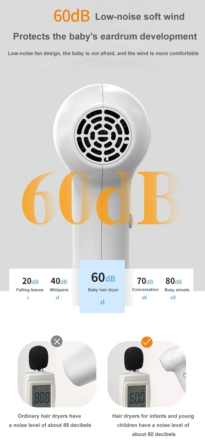 Baby Wireless Hair Dryer Baby Blow Buttocks Two-Speed Adjustment Mini Hair Dryer