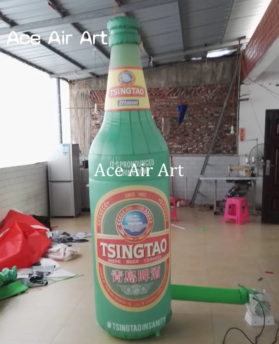 Customized 3m H Inflatable Beer Bottle Replica Wine Bottle Model with LED Lights for Outdoor Advertising